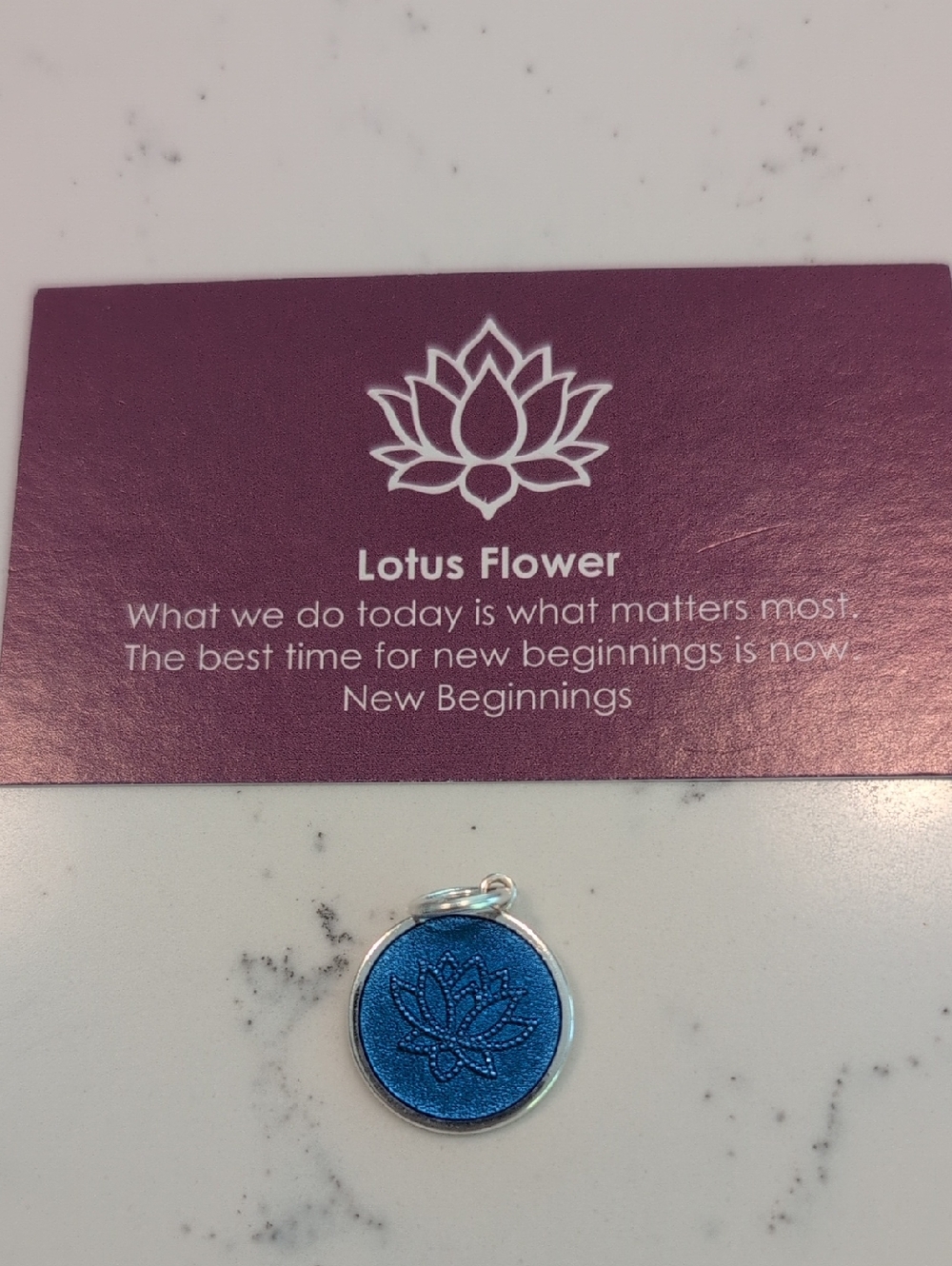 LOLA Lotus Flower Blue Pendant